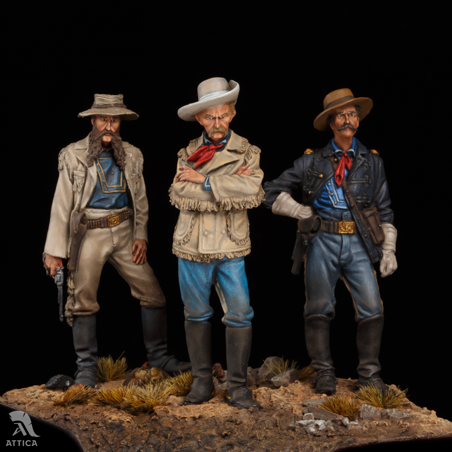 Custer Miniatures George and Thomas Custer, 1st Lieutenant Cooke Painted Toy Soldier Art ...