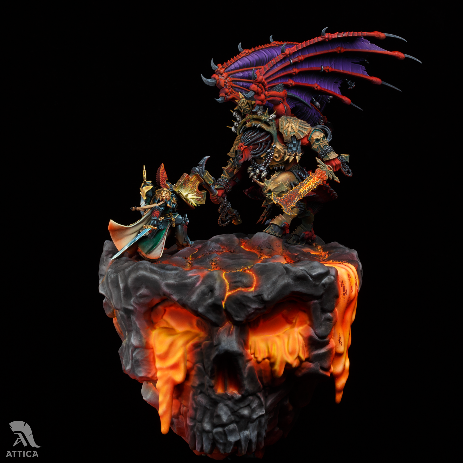 Duel between two Primarchs Angron Daemon Primarch of Khorne and Lion El ...