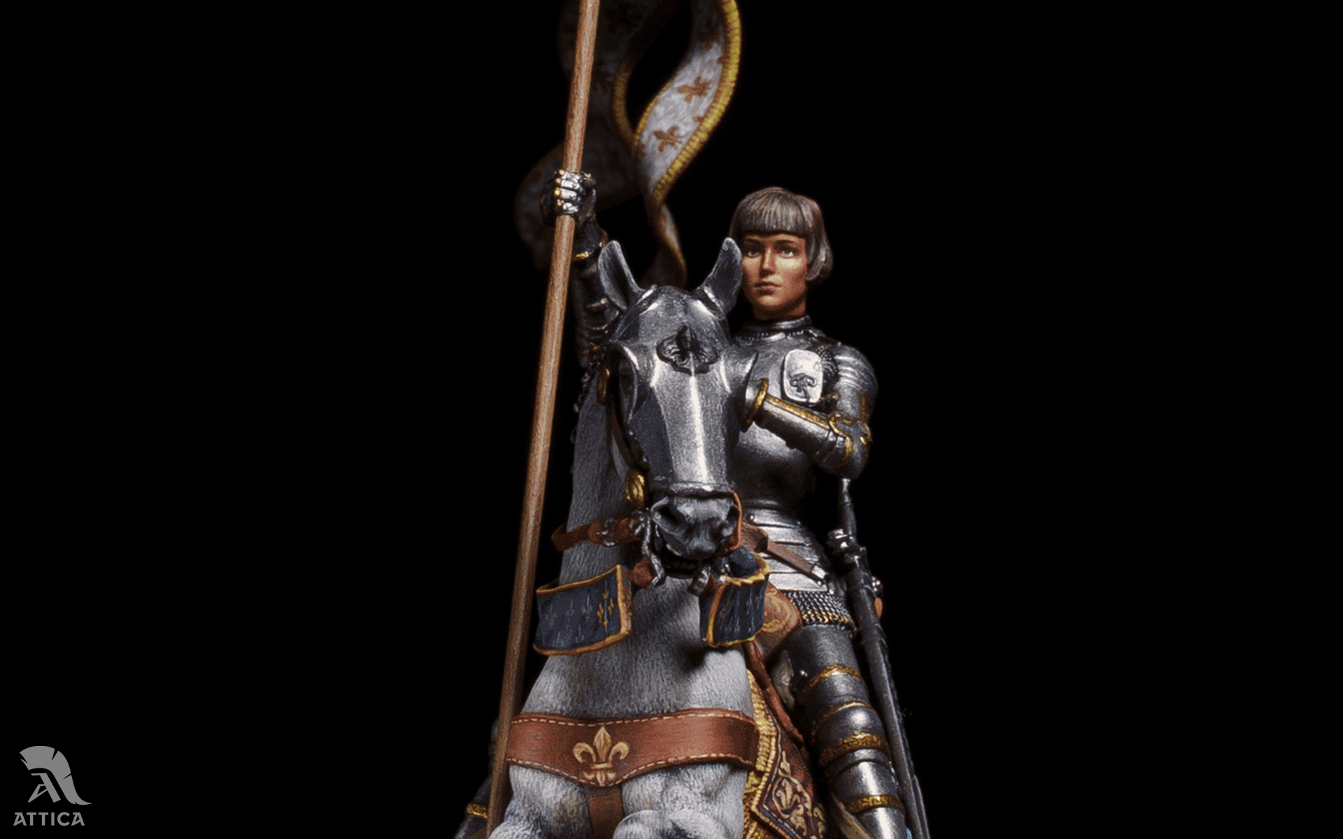 Joan of Arc miniature with bare head