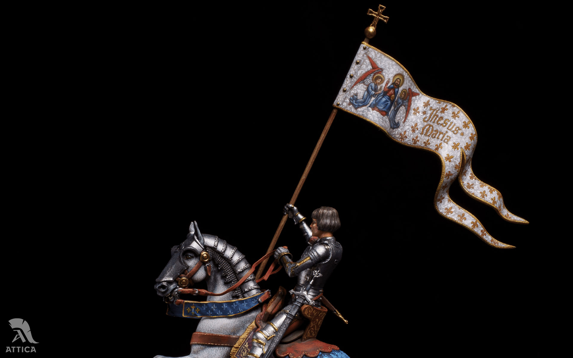 One side of Joan of Arc's painted standard