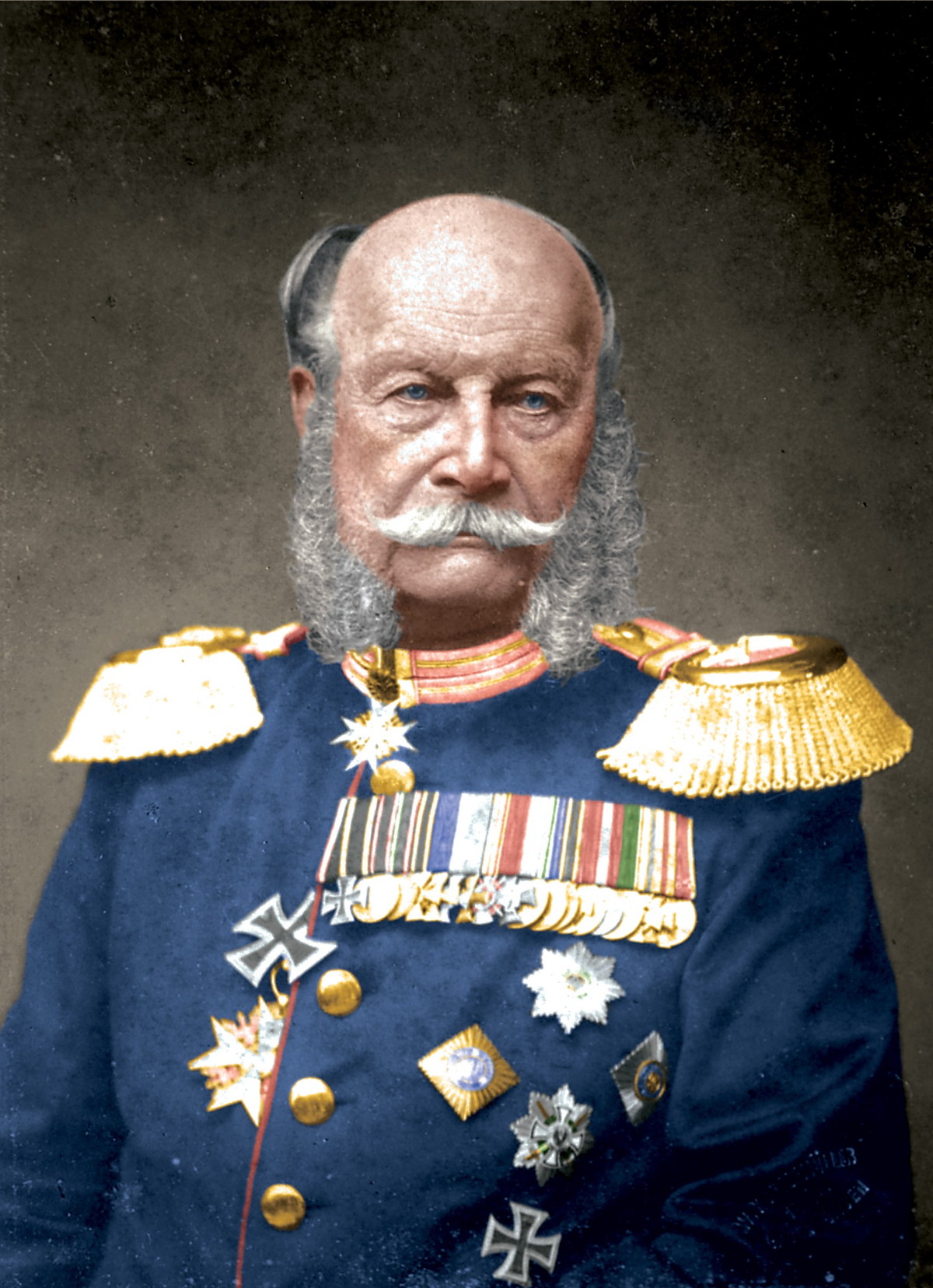 Colourised photograph of Kaiser Wilhelm I